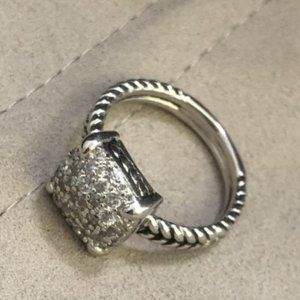 Used Size 7 David Yurman Ring in Sterling Silver with Full Pavé Diamonds